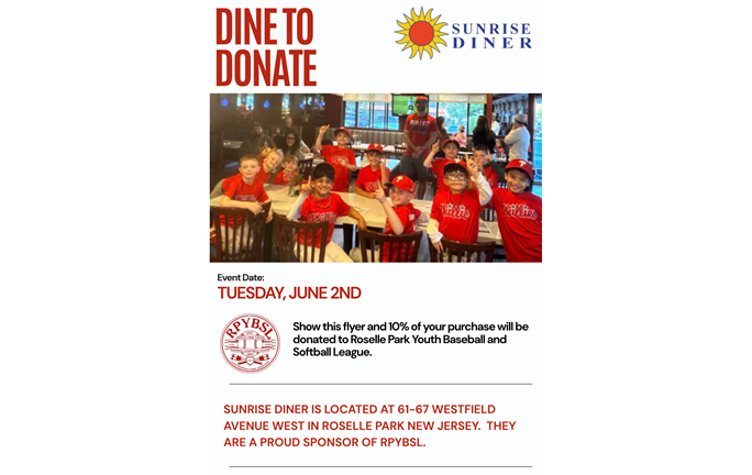 DINE TO DONATE AT SUNRISE DINER!